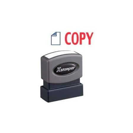 Shachihata Xstamper Pre-Inked Message Stamp, COPY, 1-5/8" x 1/2", Blue/Red 2022